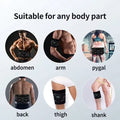Product showing its versatility on various body parts with text 'Suitable for any body part'.
