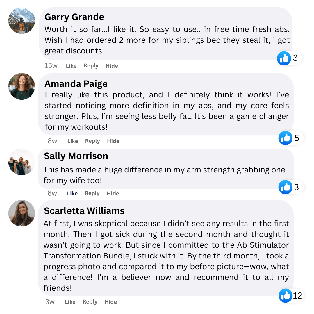 Product reviews on a platform with user avatars and text