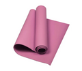 Pink non-slip yoga mat rolled and ready for Pilates and fitness training.